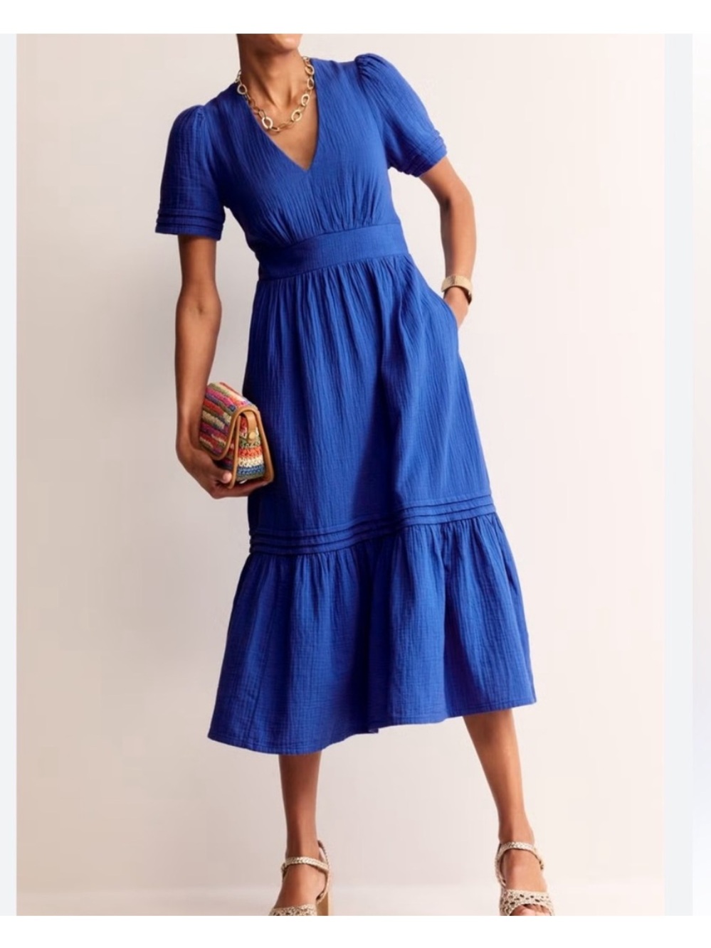 Boden Eve Double Cloth Midi Dress 6P - Picture 4 of 10
